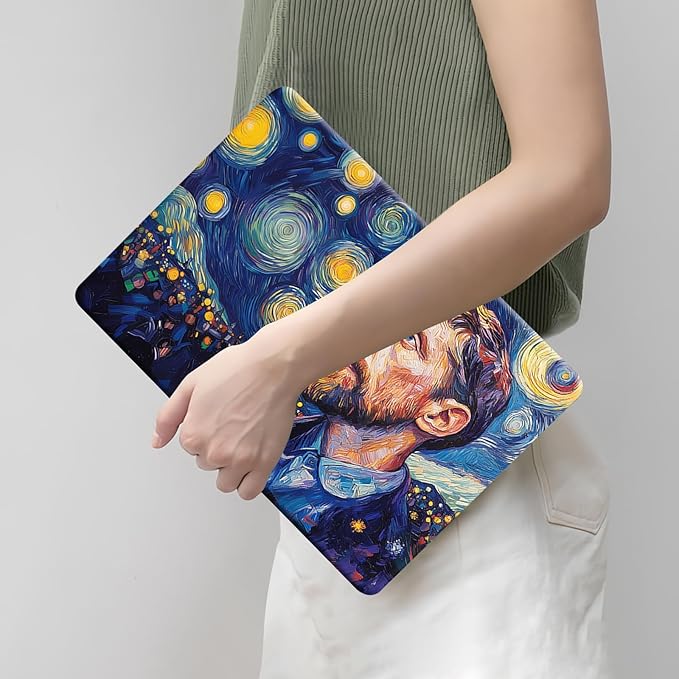 DTangLsm Compatible for MacBook Air 13 inch Case 2025 2024 2023 2022 M4 M3 M2 A3240 A3113 A2681, Smooth Plastic Hard Shell Protective Cover for MacBook Air 13.6 Laptop Case + Keyboard Cover, Van Gogh