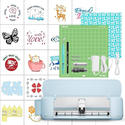 LOKLiK Cutting Machine 2 by HTVRONT - 5 in 1 Vinyl Cutter Machine with 5X Cutting Force, Cuts 100+ Materials, AI Painting, 13'' Smart Die Cutting Machine for All Crafts Cards 3D Arts Home Decor