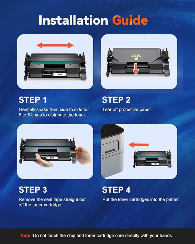 58A CF258A Black Toner Cartridge Replacement (with Chip) Compatible for HP 58A CF258A 58X CF258X Work with MFP M428fdw M428dw M428fdn Pro M404n M404dn M404dw M406 M430 Printer(Black, 2 Pack)