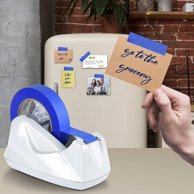 Acrimet Premium Desktop Tape Dispenser Jumbo, Plastic, Non-Skid Base (Heavy Duty) (White Color)