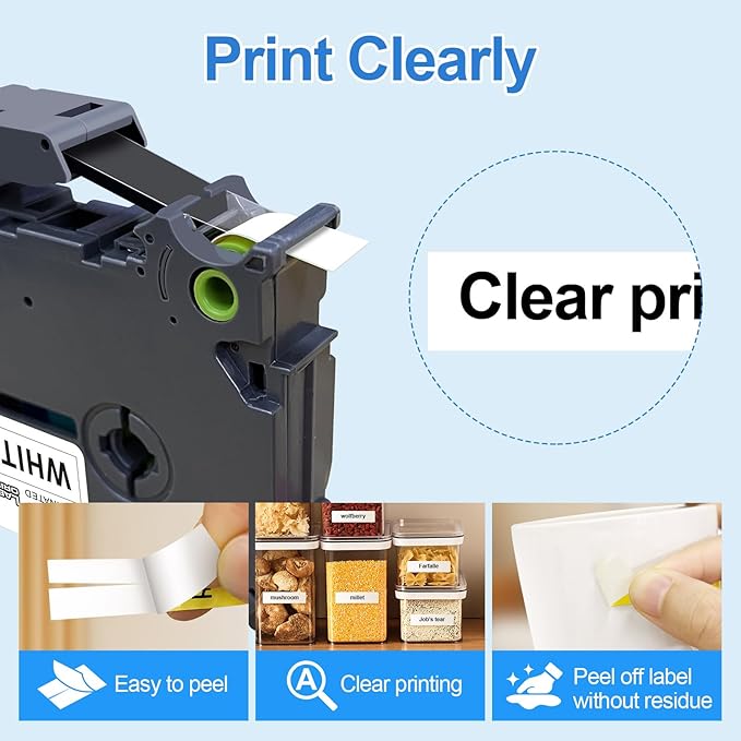 Label Orison 4PK Compatible with Brother P Touch Label Tape TZ Tape TZe-231 TZ231 TZe231 TZo231 1/2 inch Black on White Standard Laminated 12mm 0.47 Tapes