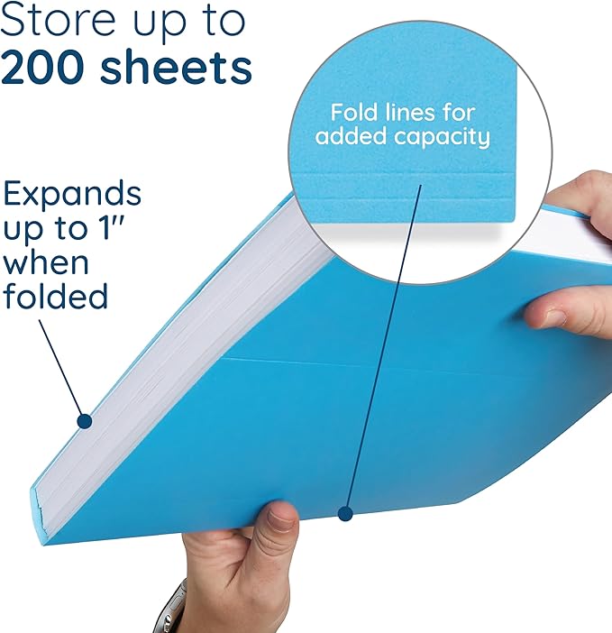 25 Blue Summit Supplies Pretty Hanging File Folders, Pastel Gem Tone Assorted Colors, Cute Hanging File Folders with Plastic Tab Inserts, Holds Letter Size Documents