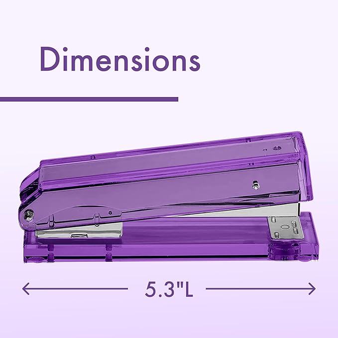 OfficeGoods Acrylic Stapler – Aesthetic & Durable Purple Desk Staple for Modern Office – Stylish & Compact Office Supplies for Women & Men