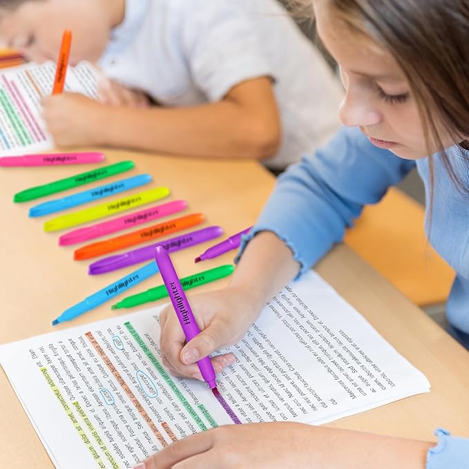 Highlighters, Chisel Tip Dry-Quickly Highlighter Markers, 108 Count-6 Assorted Colors Highlighters Bulk Pack for Adult Kids, Office Classroom Must Have, School Supplies for Teachers