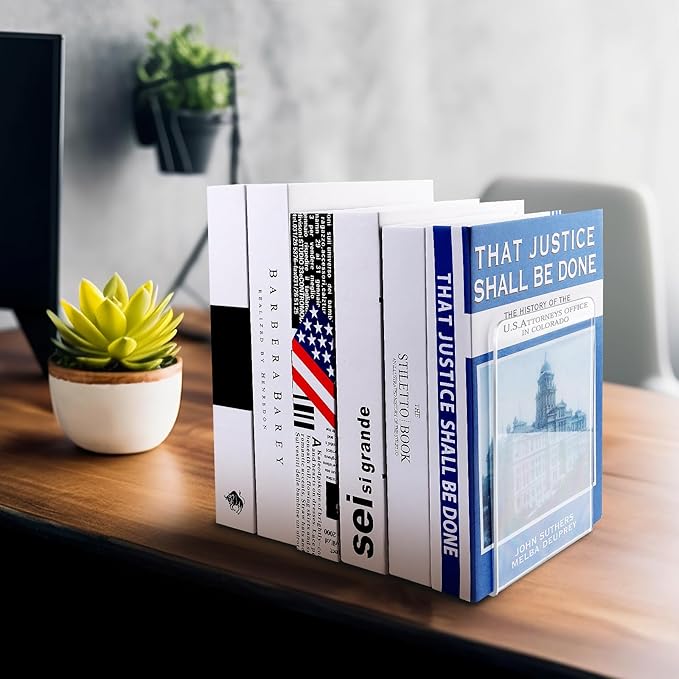 10 Pieces Book Ends, Clear Acrylic Bookends for Shelves, Heavy Duty Book Holders, Non Skid Decorative Bookends for School, Library, Bedroom, Office (7.28 x 4.7 x 4.7in)