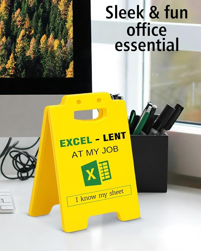 Funny Excel Desk Little Signs - Accountant Gifts for Coworkers CPA, Fun Office Gifts for Accounting, Colleague, Boss, I Know My Sheet Office Desk Decor