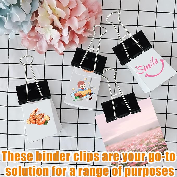 48Pcs Binder Clips(2 Inch), Upgrade Large Binder Clips Heavy Duty Paper Clamps for Office and Home Supplies
