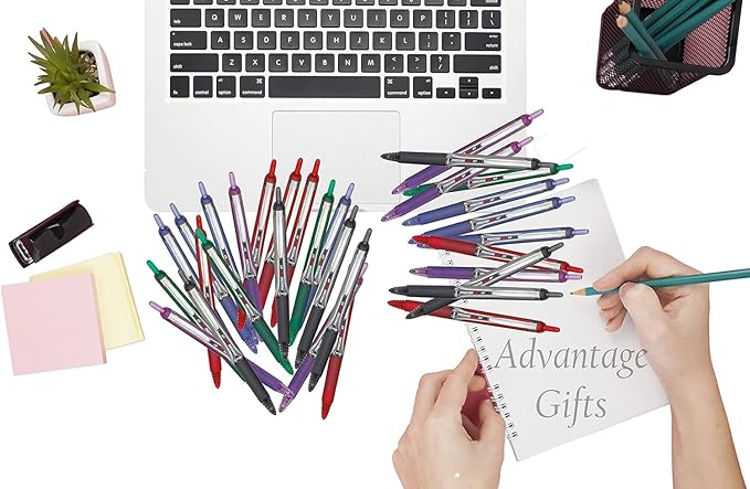 Precise V7 RT Retractable Rolling Ball Pens, Fine Point (.7mm), Red Ink, 3-pk; Premium Comfort Grip, Bundle with Plastic Reusable Pouch