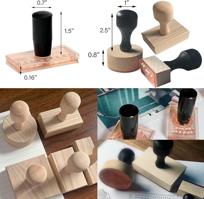 Custom Stamp with Logo Text - Personalized Rubber Stamp with Handle - Address Stamps for Business or Crafting - Round 3"