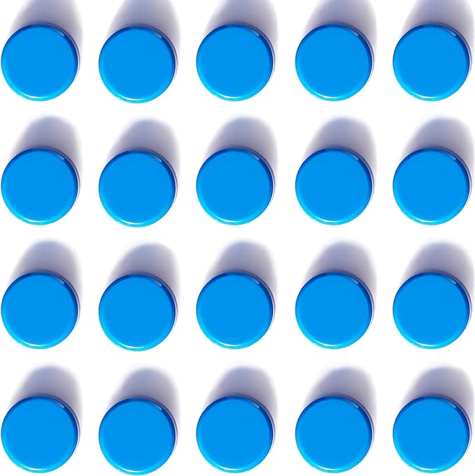 ZDZBLX Fridge Magnets, 20 Pcs Strong Small Refrigerator Magnets for Whiteboard, Heavy Duty Mini Cute Round Magnets for Fridge, Locker, Kitchen, Office, Blue
