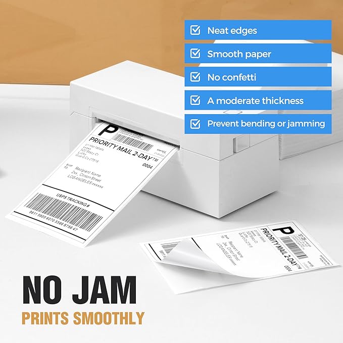 Fanfold 4" x 6" Direct Thermal Labels 4000 Thermal Printer Paper 8 Stacks Shipping Labels