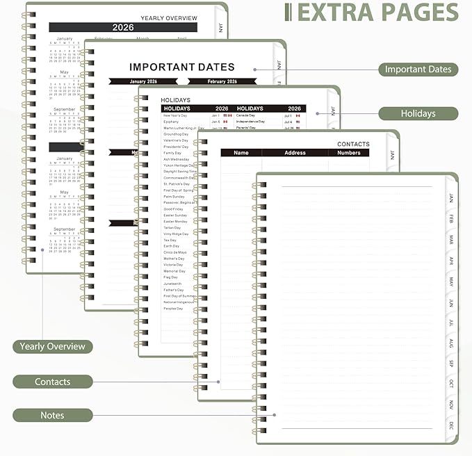 2026 Planner, Weekly and Monthly Calendar Academic Planner, Jan 2026 - Dec 2026, Planning Agenda Book for Desk Accessories and School Supplies - Letter Size (8.5'' x 11'')