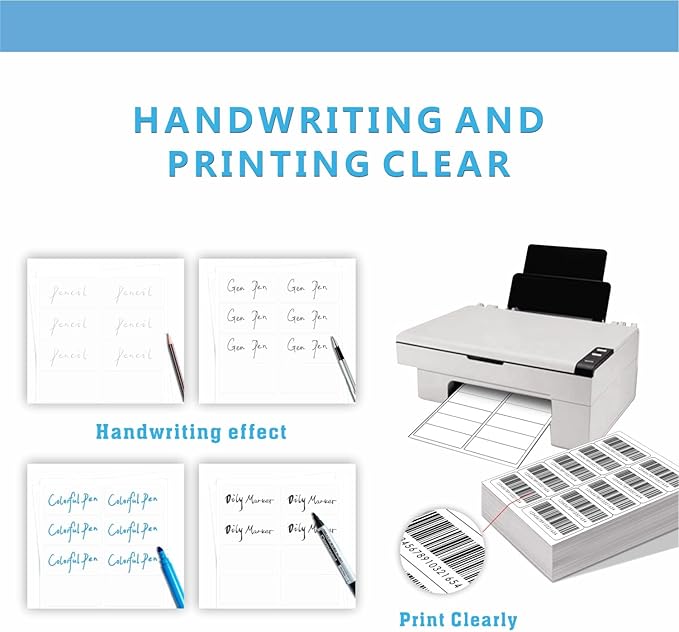 2"×4" Shipping Labels, JIQEZNL Premium 10 UP Address Labels, 300 Mailing Labels for Envelopes for Laser/Ink Jet Printer, White Paper Printable Sticker Labels 10 Per Sheet 8.5"×11"