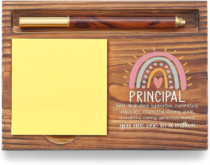 Principal Sticky Note Holder, Principal Appreciation Gifts, Teacher's Day Thank You Gifts for Principal, School Principal Desk Self-Stick Note Pad Holders TZP58