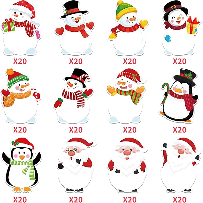 Christmas Sticky Notes, 240 Pages Snowman Self Adhesive Memo Pad Winter Christmas Snowman Sticky Note Self Stick Notes Memo Pads for Home, School, Office - Festive Holiday Design