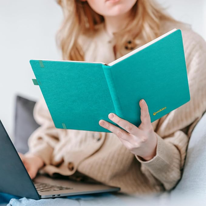 Address Book with Individual Alphabetical Tabs Laminated, Large Print Address Book with 468 Wide Lining Entry Spaces, Change of Address Labels, Hardcover Address Book 5.7 x 8.5" - Aquamarine