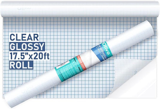 Olivo Clear Contact Paper Roll for Books Crafts 17.5 in x 20 ft Peel and Stick Adhesive Book Cover Plastic Protector