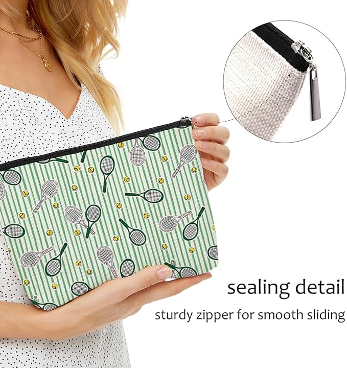 Tennis Gifts, Inspirational Tennis Makeup Bag, Tennis Accessories Tennis Gift Cosmetic Bag Toiletry Bag, Tennis Player Graduation Birthday Gifts for Women Girls Tennis Lovers Sister Best Friend