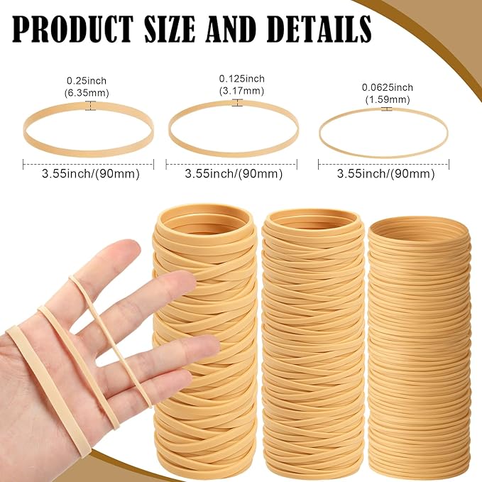 Marspark Rubber Bands Bulk Elastic Rubber Bands 5 lb File Folder Strong Elastic for Office Home Supply Crafts(Size 64、size 33、size 19)