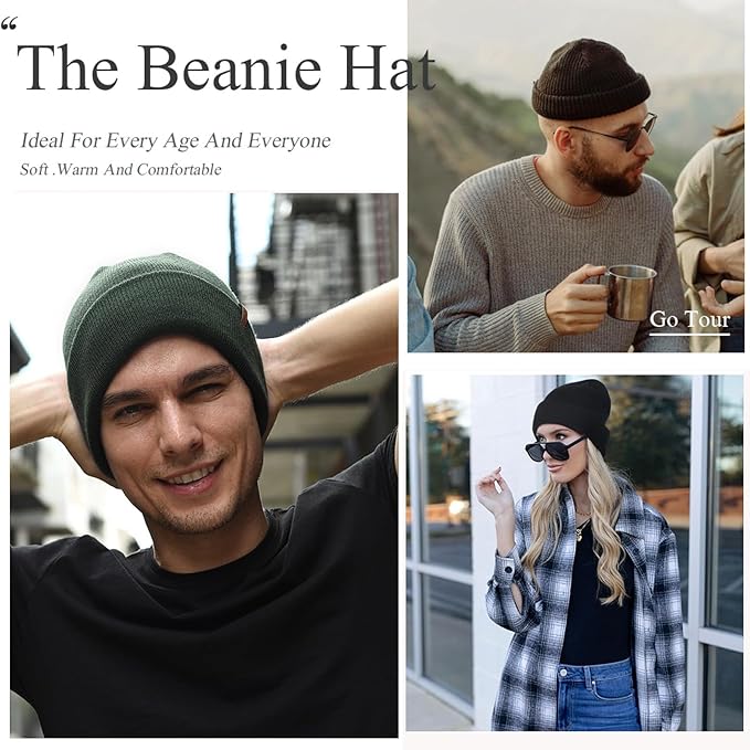 Custom Beanie for Men Women Bulk Custom Winter Hat Beanies with Logo Text Image Personalized Knit Hats Gifts for Business