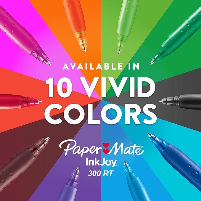Paper Mate InkJoy 300RT Retractable Ballpoint Pens Medium Point (1.0mm) Black Pack of 36 Ideal for Office Supplies Journaling and Writing Accessories