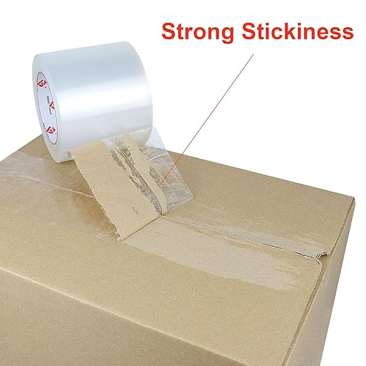 BOMEI PACK 4'' Wide Clear Packing Tape, 4-inch x 110 Yards (330ft), Heavy Duty Industrial Grade Packaging Tape Refills for Box Office Moving, Shipping and Mailing