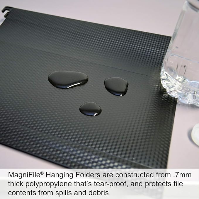 Ultimate Office MagniFile Hanging File Folders V Base Letter Size with 11 inch Magnified Indexes That Double The Size of Your File Titles to Find Files Fast. (Set of 20 Black)