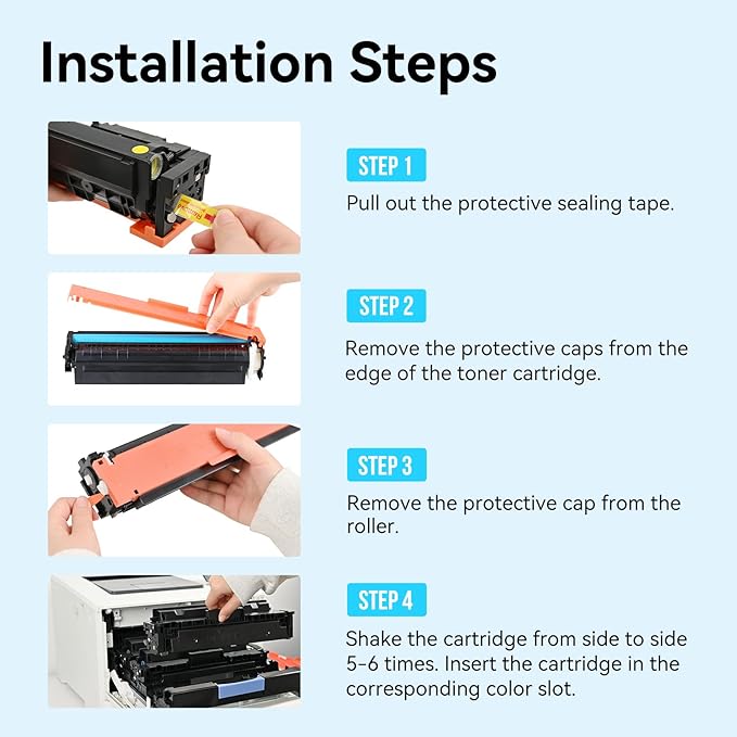 LEMERO UEXPECT 206A Toner Cartridges 4 Pack with Chip Replacement for 206A Toner Cartridges HP Set 206A 206X for HP Color Laserjet Pro MFP M283fdw M255dw M283cdw M255cdw Printer W2110A W2110X