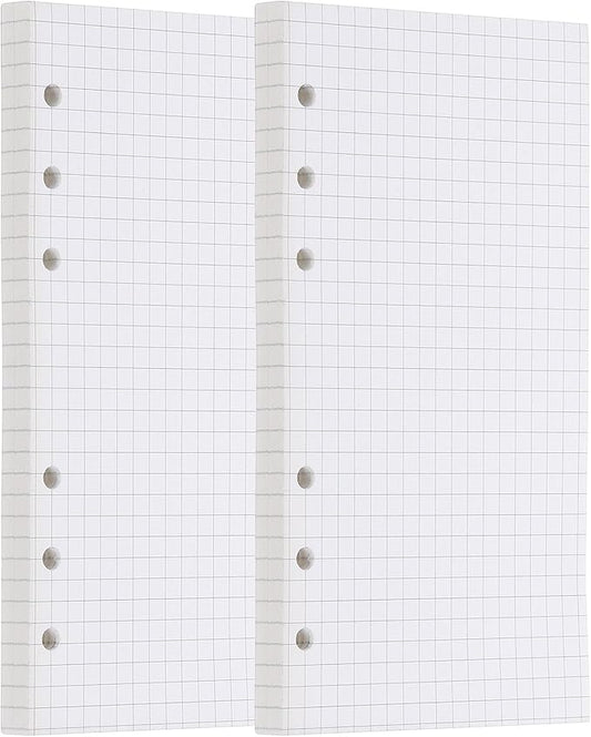 PATIKIL Grid Refill Paper 6-Ring Binder Loose Leaf Planner Filler Paper Planner Inserts, 160 Sheets/320 Pages, Lined