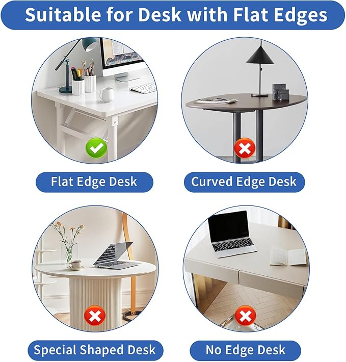 LUKETURE Desk Side Storage, Laptop Holder with Cable Management Tray, 2 in 1 Steel Under Desk Laptop Mount, Table Organization, Space Saving Table Accessories for Office and Home (Black)
