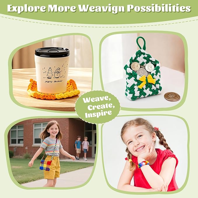 PREBOX 1000 PCS Weaving Loom Loops Refill, 10 Colors for 7 inch Potholder Loom, Craft Supplies for Kids and Beginners, Christmas & Birthday Gifts for Girls 6 7 8-10 10-12 Year Old