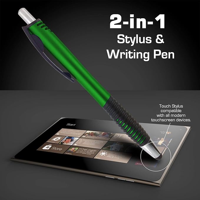 Customized Pens with Your Custom Logo or Text-250 Pack Bulk-for Businesses, Parties, and Events, 2 in 1 Capacitive Stylus & Ballpoint Pen Compatible with Most Touchscreen Devices, Red