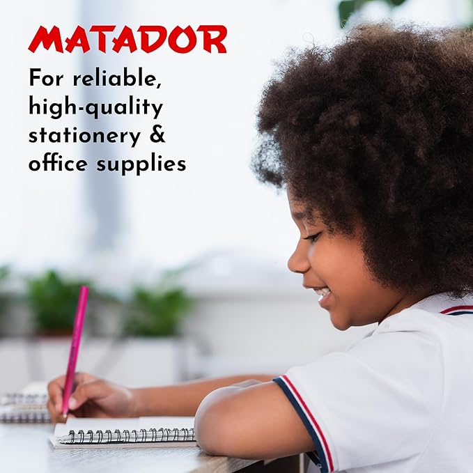 Matador Pin-Point Ball Pen | Oil Based Gel Ink | Soft Rubber Coated Body | 5 Attractive Body Colour | Retractable Fine (0.6mm) NS Tips with TC Ball | Pack of 12 (Blue)