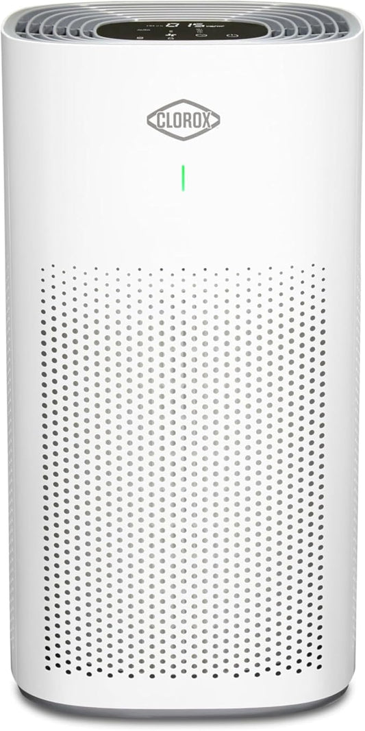 Clorox HEPA Air Purifiers for Home, True HEPA Filter, Medium Rooms Up to 1,500 Sq Ft, Removes 99.9% of Mold, Viruses, Wildfire Smoke, Allergens, Pet Allergies, Dust, AUTO Mode, Whisper Quiet