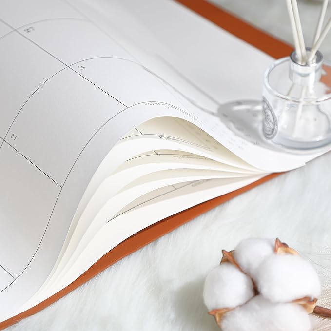 Simplified Desk Calendar 2026 with Desktop Mat, Cabbrix Large Desk Pad Calendar 21" x 16-1/2" Including January 2026 to December 2026, Desk Blotter Calendar for Home School and Office (Brown)