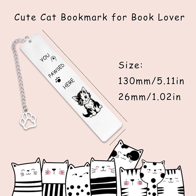Cat Gifts for Women Men Cat Bookmark for Cat Lovers Book Lover Funny Cute Cat Bookmarks Birthday Christmas Stocking Stuffers for Teen Girls Boys Valentine Pet Day Gift for Bookish Book Accessories