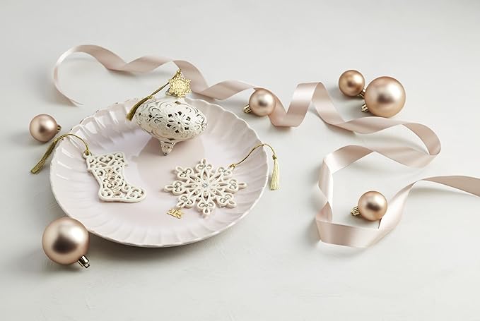 Lenox Ornaments, 2025 Annual Porcelain Ornament, Gold Accents, Made of Porcelain, Christmas Tree Decoration, Features Gold Cord for Hanging, Christmas Decorations, Winter Tree Decor (1 Piece Ornament)