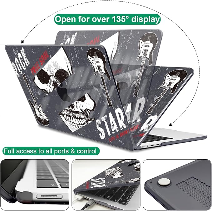 Compatible with 2022 2023 2024 2025 MacBook Air 13.6 inch Case M4 A3240 A3113 M3 A2681 M2 Cover, Crystal Pattern Plastic Hard Case Sleeve for MacBook 13.6 Air 2025 M4 Touch ID, Free Soul