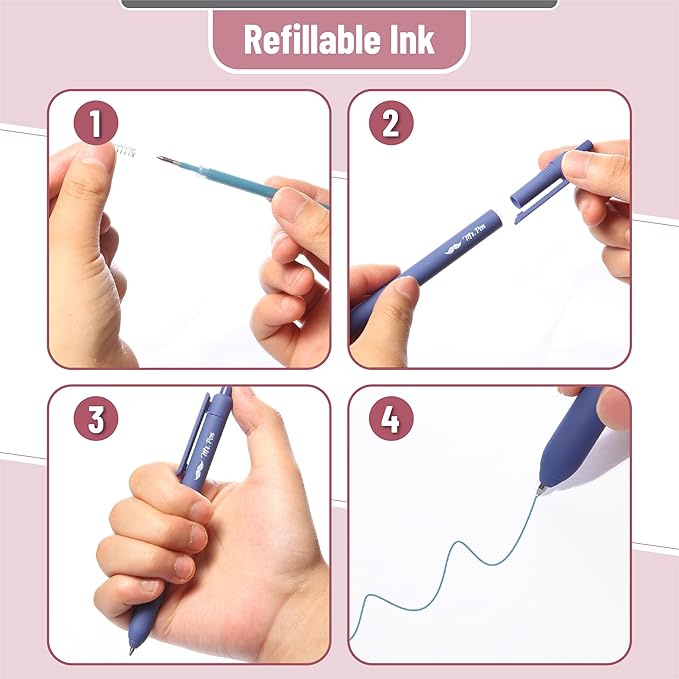 Mr. Pen- Retractable Gel Pens for Journaling, 22 Pack, Pastel, Morandi and Vintage Color Inks, Fast Dry, Colorful & Soft grip Barrels, Smooth Writing, 0.7mm Fine Point Aesthetic Pens