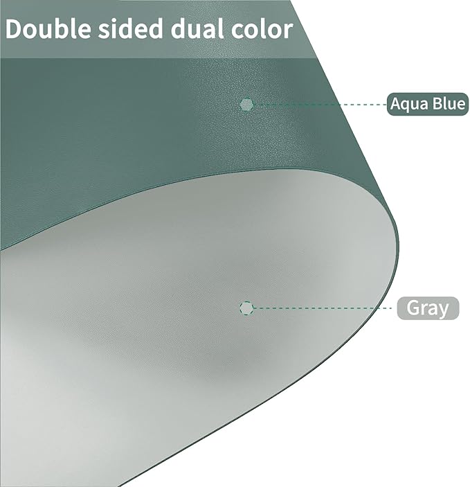 Leather Desk Mat,1.8mm Thick,16x60 Inch Desk Cover,Desk Protector Mat,Dresser Cover Top,Leather Table Cover,Side Table Cover,Office Desk Cover,Office Table Cover(Aqua Blue+Gray,16x60)