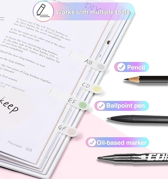 Transparent Sticky Notes,1120 Sheets Clear Sticky Notes with Pen, Waterproof Annotation Kit, Self-Adhesive Translucent Writable Index Tabs for Annotation Books, Bible Journaling Study Office School