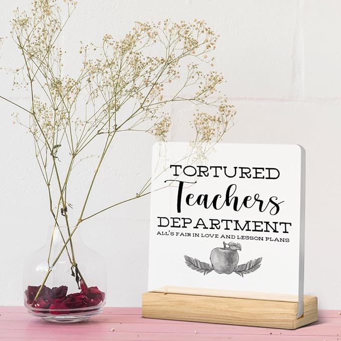 Funny Teacher Appreciation Gifts for Women Teacher Men Birthday Thank You Gifts Ideas for Teachers Office Desk Decor for Home Acrylic Sign Christmas Gift
