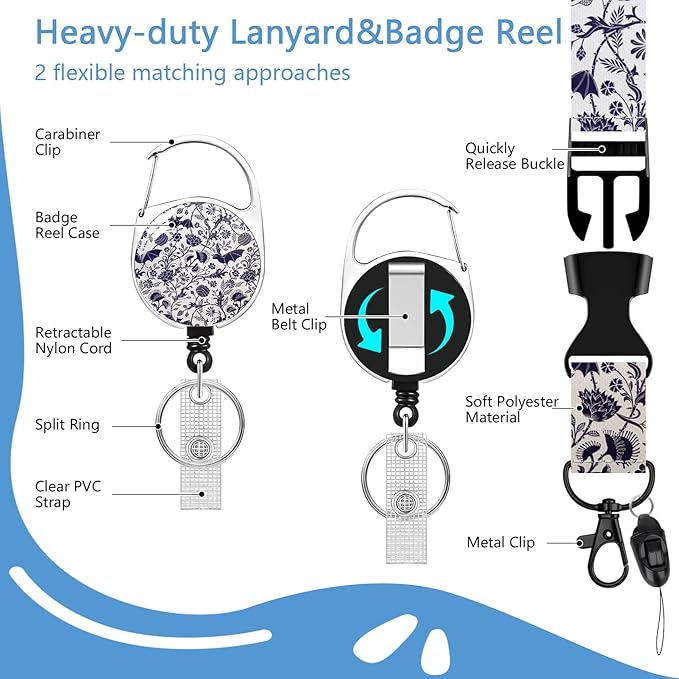 Goth Bat Lanyards for ID Badges, Gothic Badge Holder with Retractable Badge Reel, Animal Lanyard with Id Holder Clip, Keychain Name Tag ID Card Protector Teacher Women Doctor Office Gift