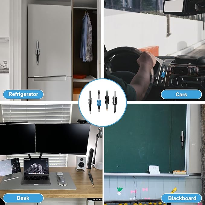 20 Pack Pencil Holders, Adhesive Desk Pencil Holder For Classroom Clipboard Wall, Silicone Pen And Marker Holders For School Student Kids Teacher Office Desk Accessories