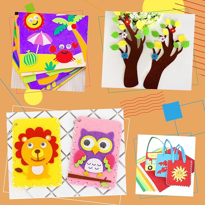 10Pcs Stiff Felt Fabric Sheets, 8 x 35 inches Assorted Color Thick Felt Sheets Craft Felt Fabric Sheets for DIY Crafts, Sewing, Patchwork, Crafting Projects