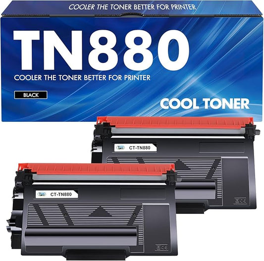 TN880 TN-880 TN 880 Toner Cartridge 2-Pack Compatible for Brother TN880 Super High Yield Black Toner Cartridge for Brother HL-L6200DW L6200DWT L6400DW L6400DWT MFC-L6700DW L6800DW L6900DW Printer
