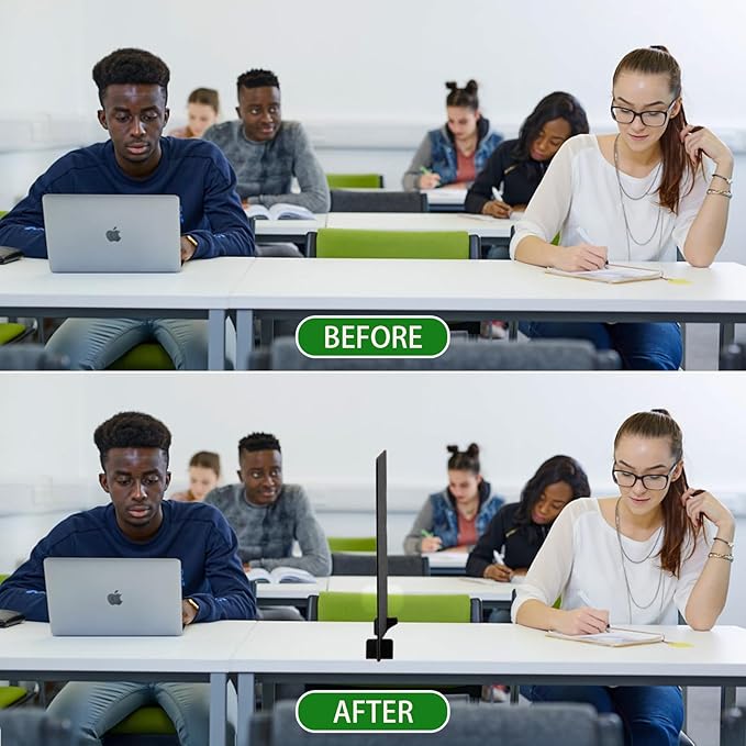 9 Pack Desk Divider-24 x 24" Acoustic Desk Dividers for Students-Durable Felt Desk Privacy Panel Set-Freestanding Desk Divider with Noise-reducing Design with 4 Support Feet for Office or Home Use