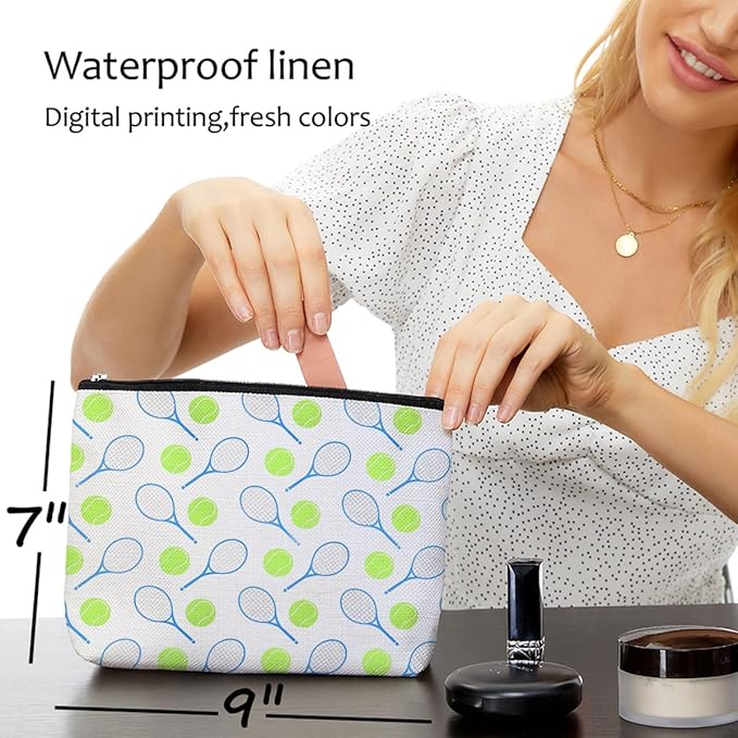 Tennis Gifts, Inspirational Tennis Makeup Bag, Tennis Accessories Tennis Gift Cosmetic Bag Toiletry Bag, Tennis Player Graduation Birthday Gifts for Women Girls Tennis Lovers Sister Coworker
