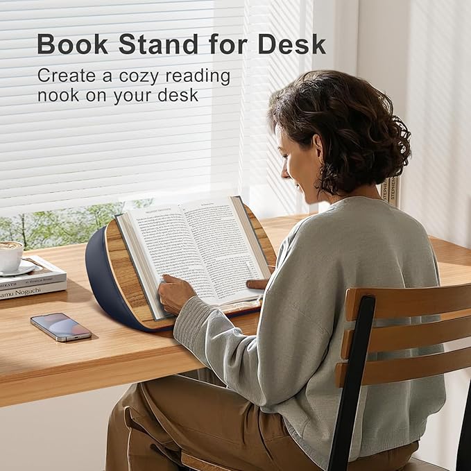 Lap Beanbag Book Stand for Hands Free Reading Comfortable Reading Pillow Stand Minimize Neck Strain Perfect Idea for Book Lovers in Dorm Room or Anywhere Else with Bookseat(Gray)