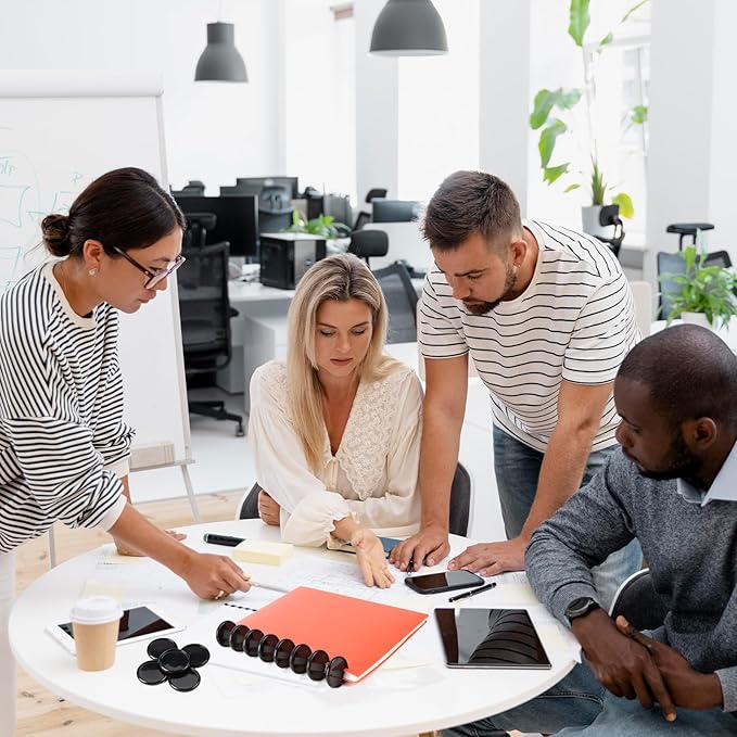 36Pcs (2",1-3/8",1") Discbound Notebook Discs, Black Expansion Discs Plastic Book Discbound Binding Discs for DIY Notebooks and Planner Scrapbooking Supplies(Black)